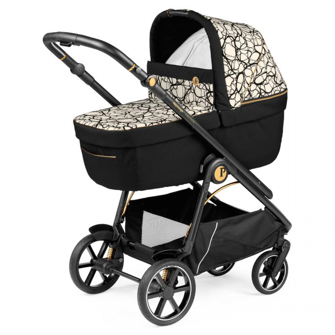 Peg Perego Veloce 3 in 1 Lounge Modular I-Size Travel System Bundle, Graphic Gold