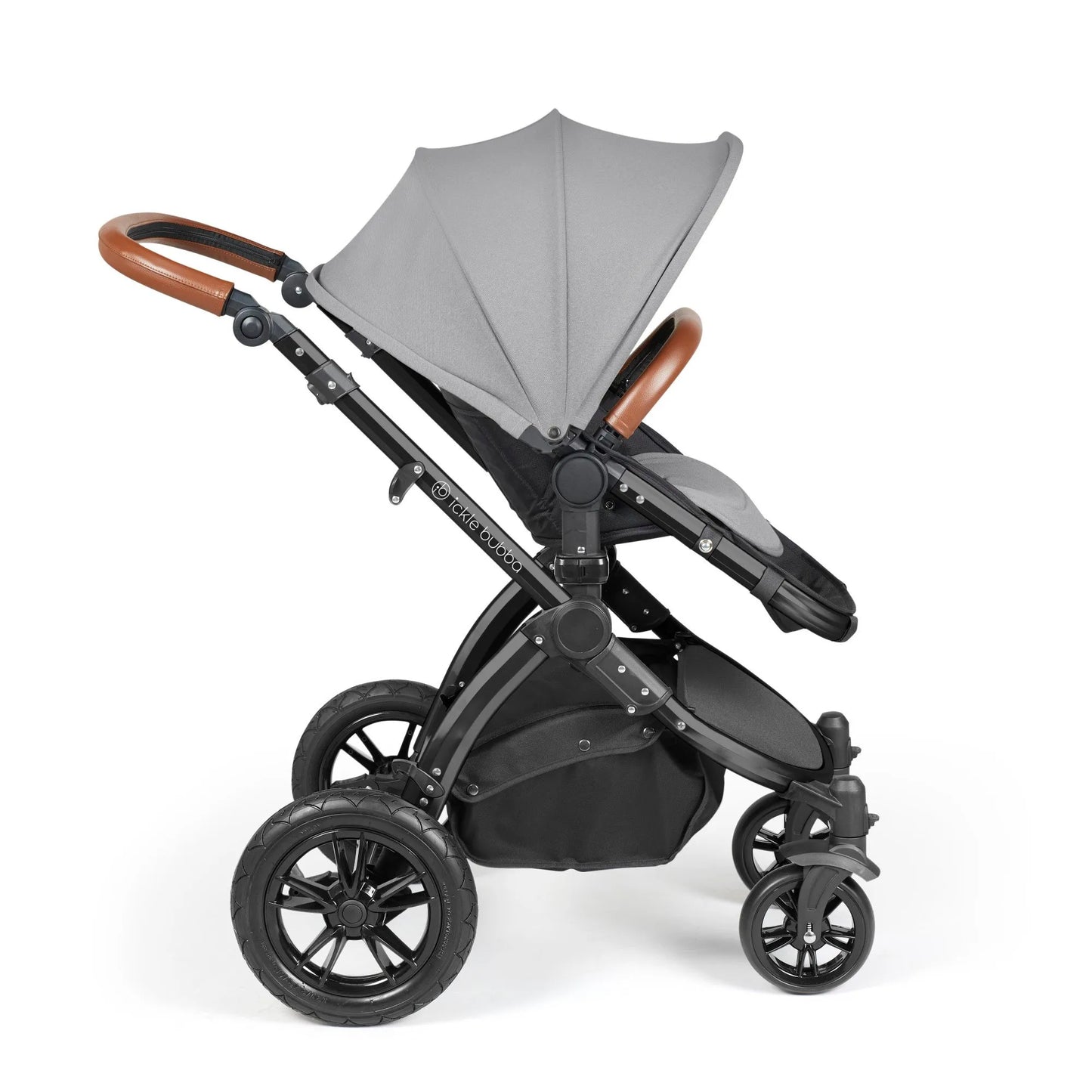 Ickle bubba Stomp Luxe All in One Premium i-Size Travel System with ISOFIX Base *Pearl Grey - Tan