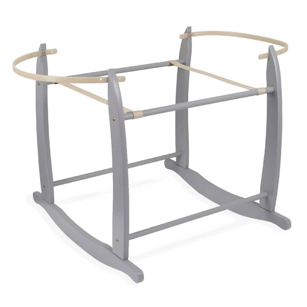 Clair De Lune Dimple White Wicker Moses Basket & Stand-Grey