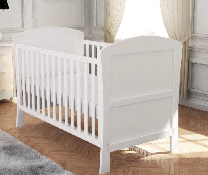 Babymore Aston drop side Cot Bed- White