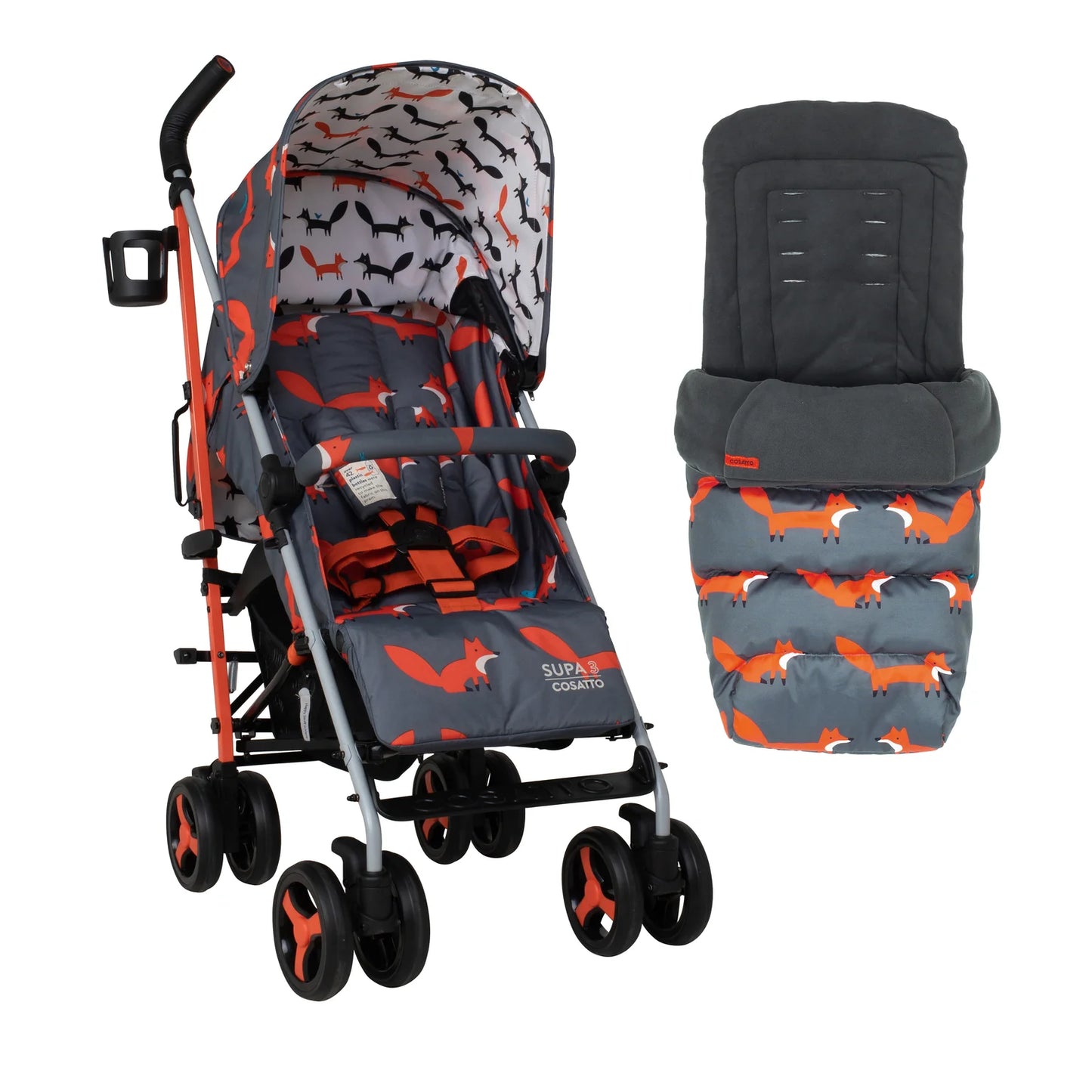 Cosatto Supa 3 Stroller - Charcoal mister fox