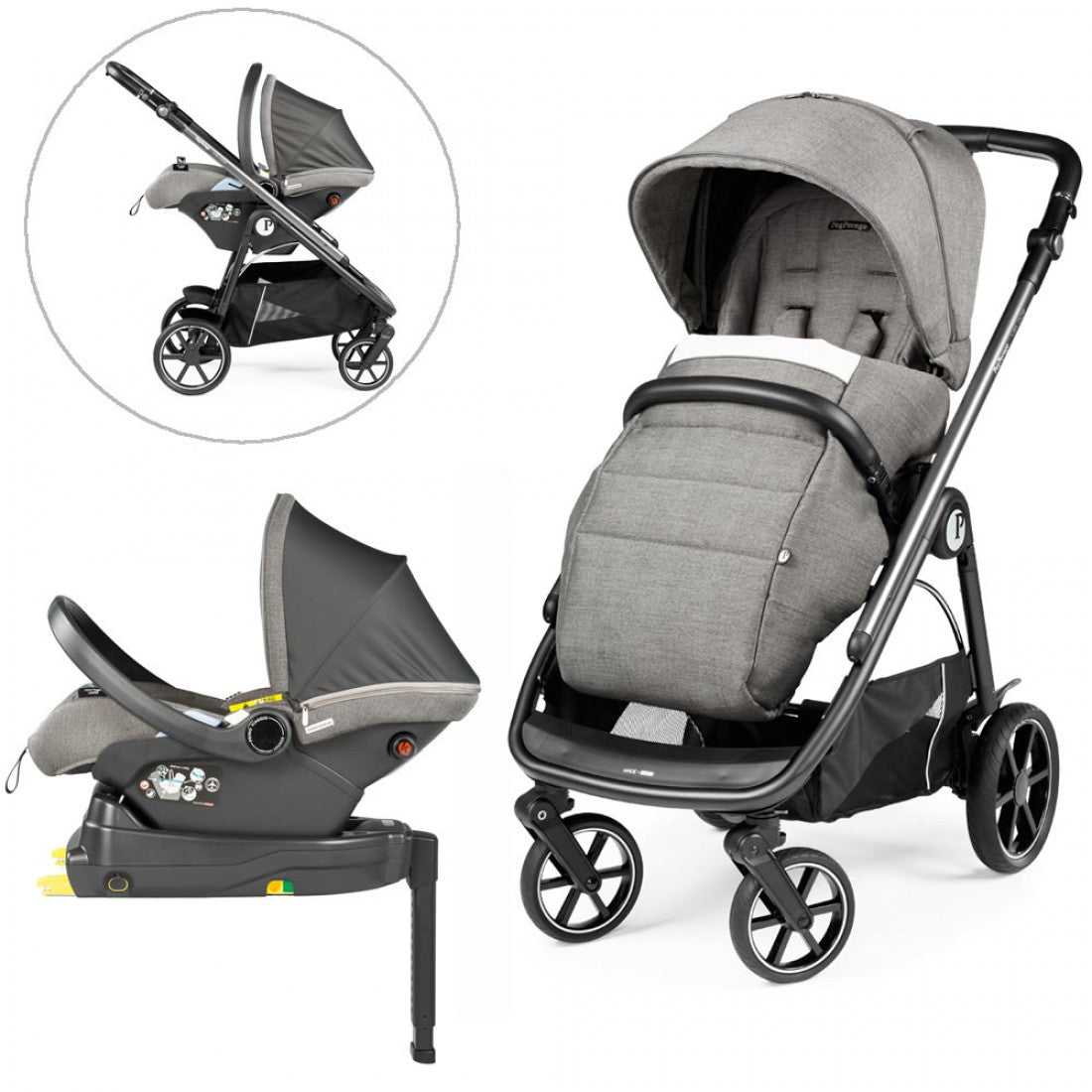 Peg Perego Veloce Lounge I-Size Travel System Bundle, City Grey
