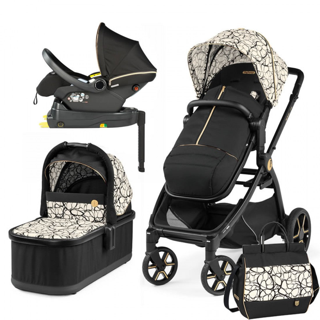 peg perego ypsi vs booklet Peg Perego Ypsi 3 in 1 Lounge Modular i-Size Travel System Bundle, Graphic Gold