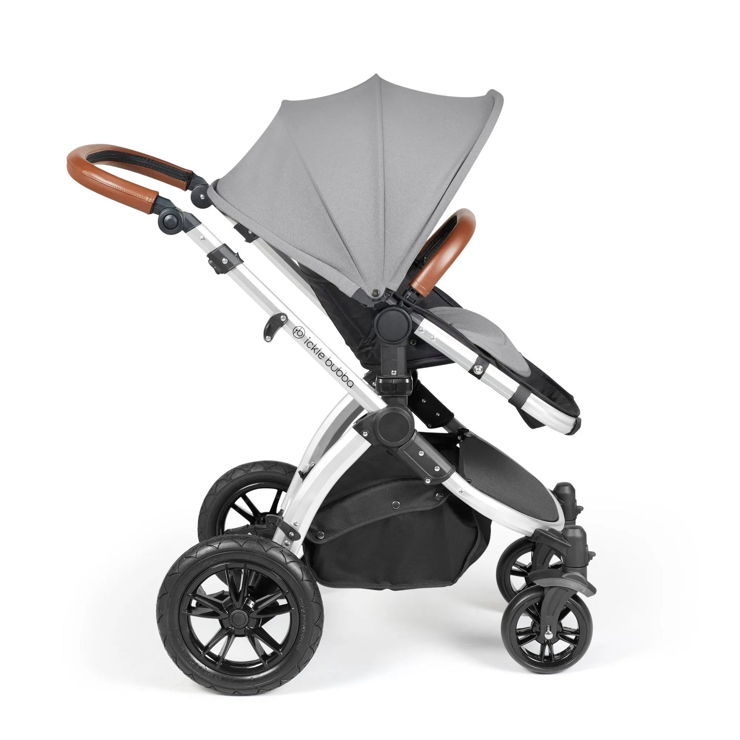 Ickle bubba Stomp Luxe All in One Premium i-Size Travel System with ISOFIX Base *Pearl Grey - Tan