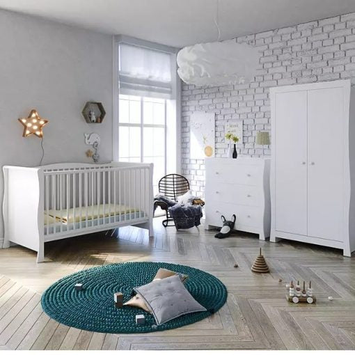 Little Acorns Traditional Sleigh 3 Piece Room Set – White *Local delivery or store collection only