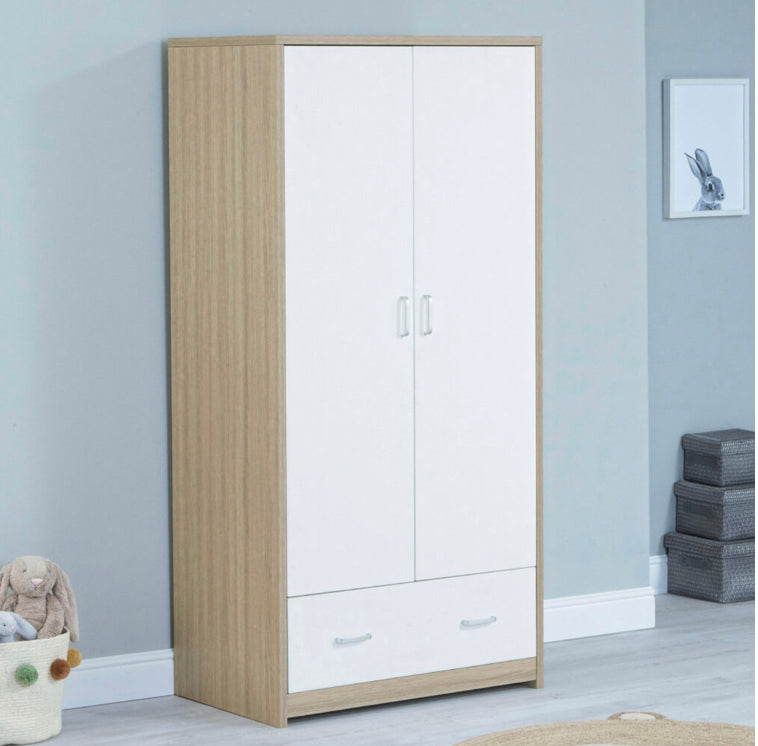 Babymore Luno Veni wardrobe – Oak White