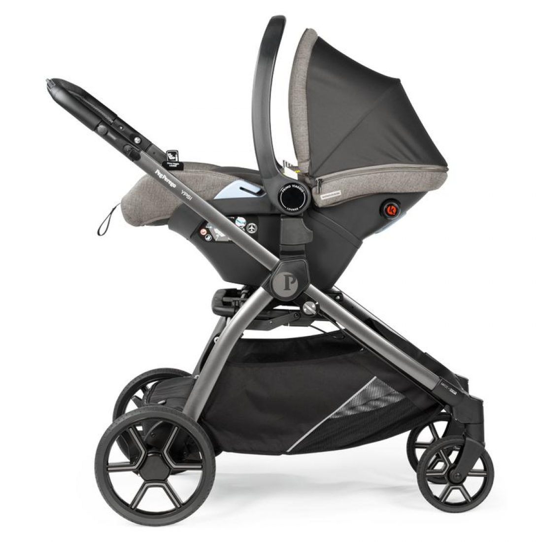 Peg Perego Ypsi Lounge i-Size Travel System Bundle, City Grey