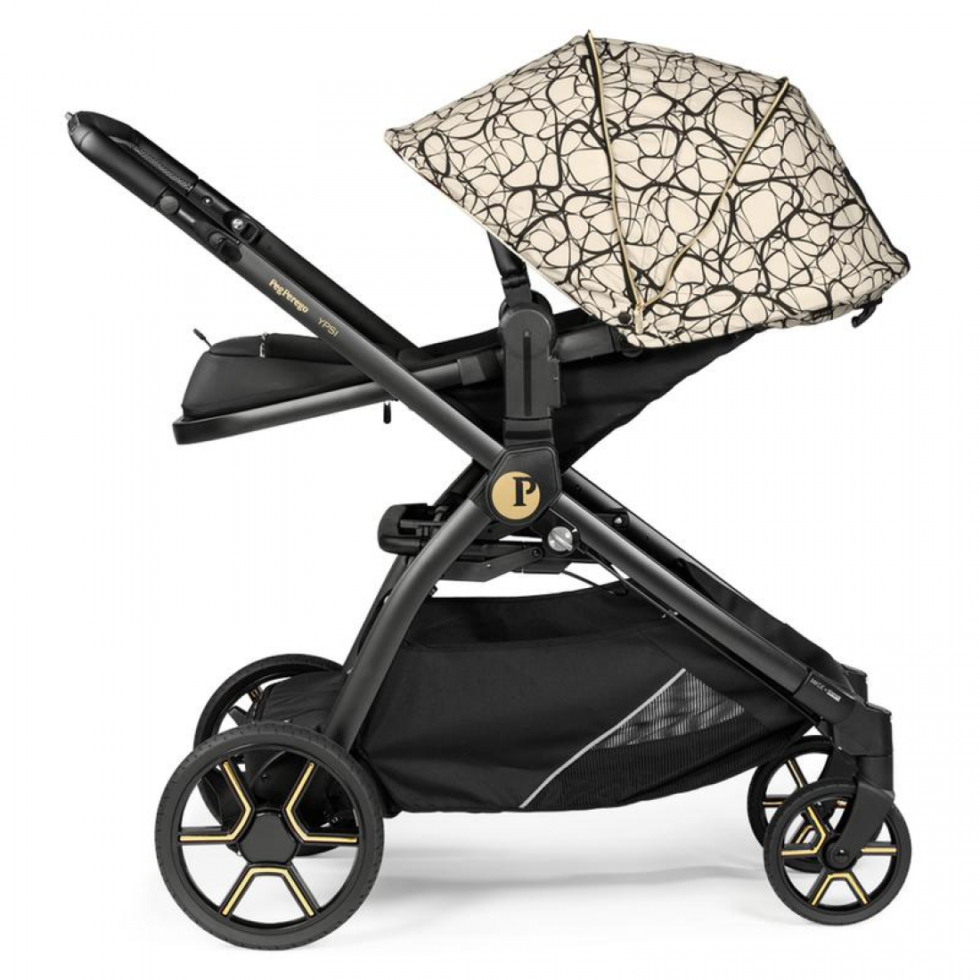 Peg Perego Ypsi Lounge i-Size Travel System Bundle, Graphic Gold