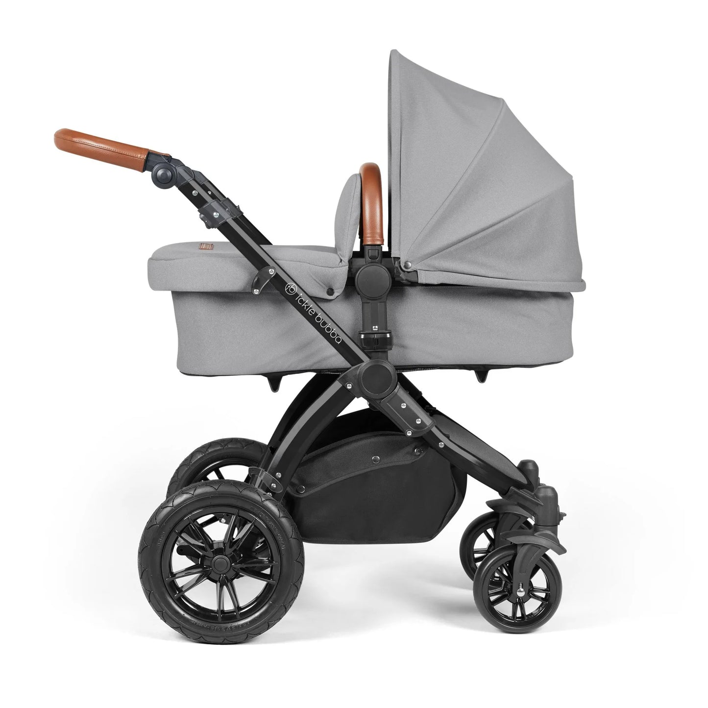 Ickle bubba Stomp Luxe All in One Premium i-Size Travel System with ISOFIX Base *Pearl Grey - Tan