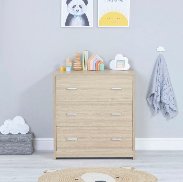 Babymore Veni 2 Piece Furniture Room Set-Oak