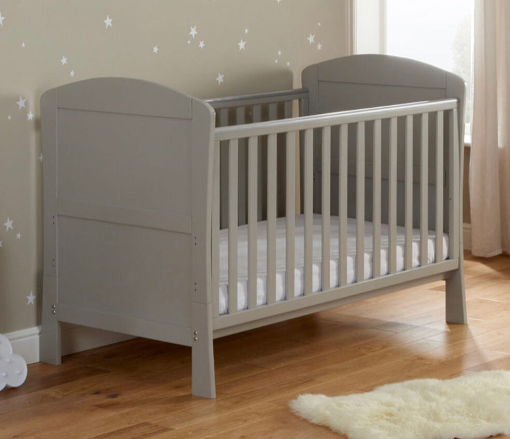Babymore Aston drop side Cot Bed-Grey