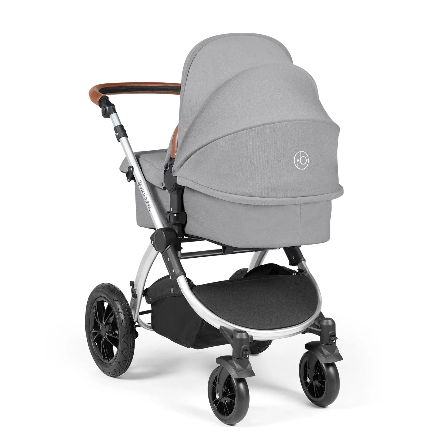 Ickle bubba Stomp Luxe All in One Premium i-Size Travel System with ISOFIX Base *Pearl Grey - Tan