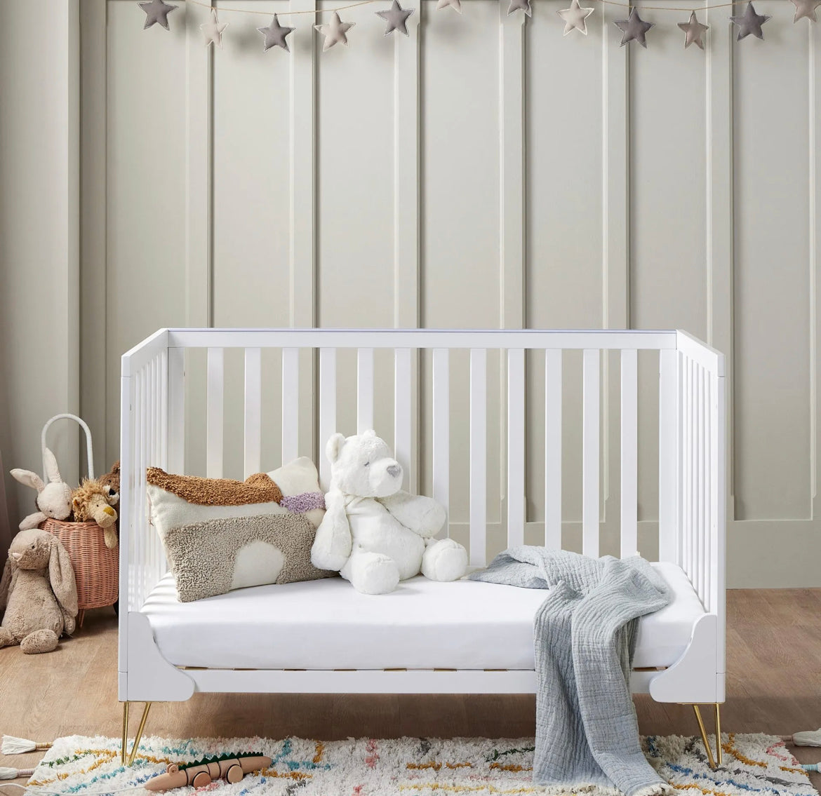 Babymore Kimi Cot Bed – White