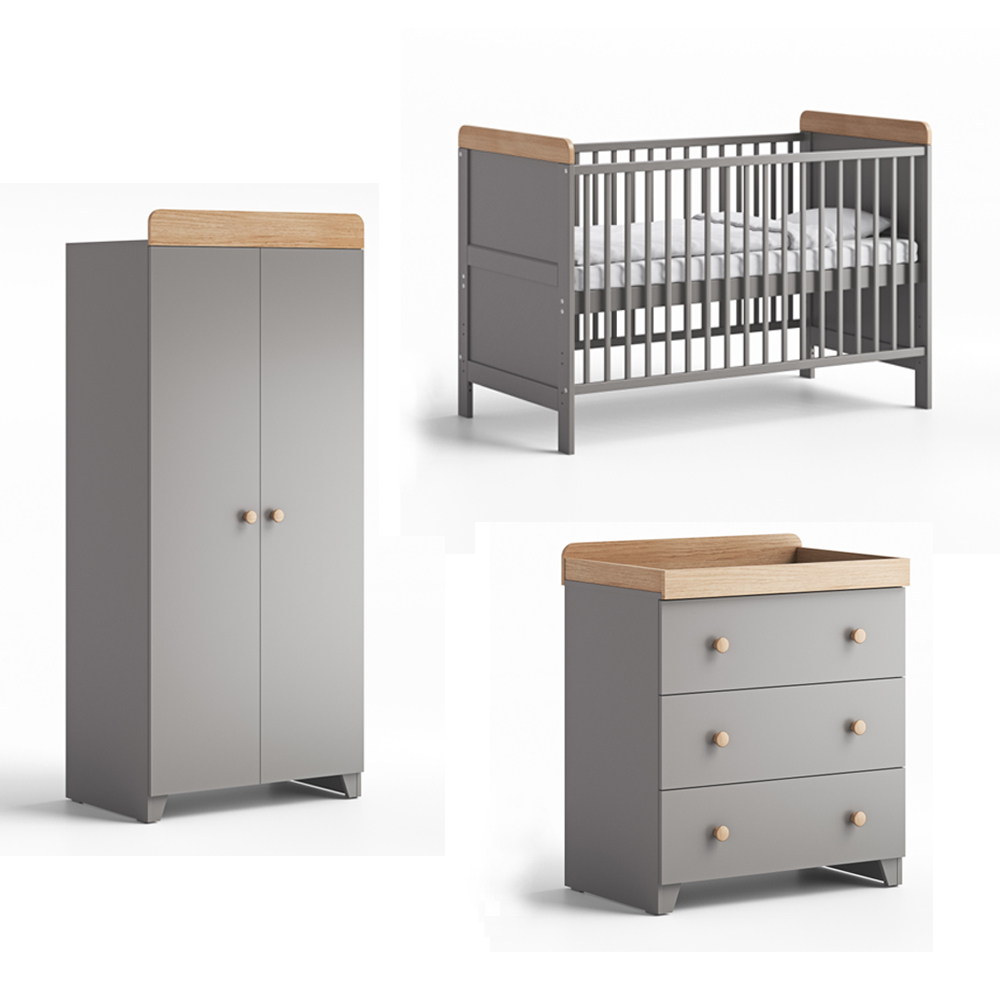 Owen 3 piece furniture set grey and oak Jolly Tots