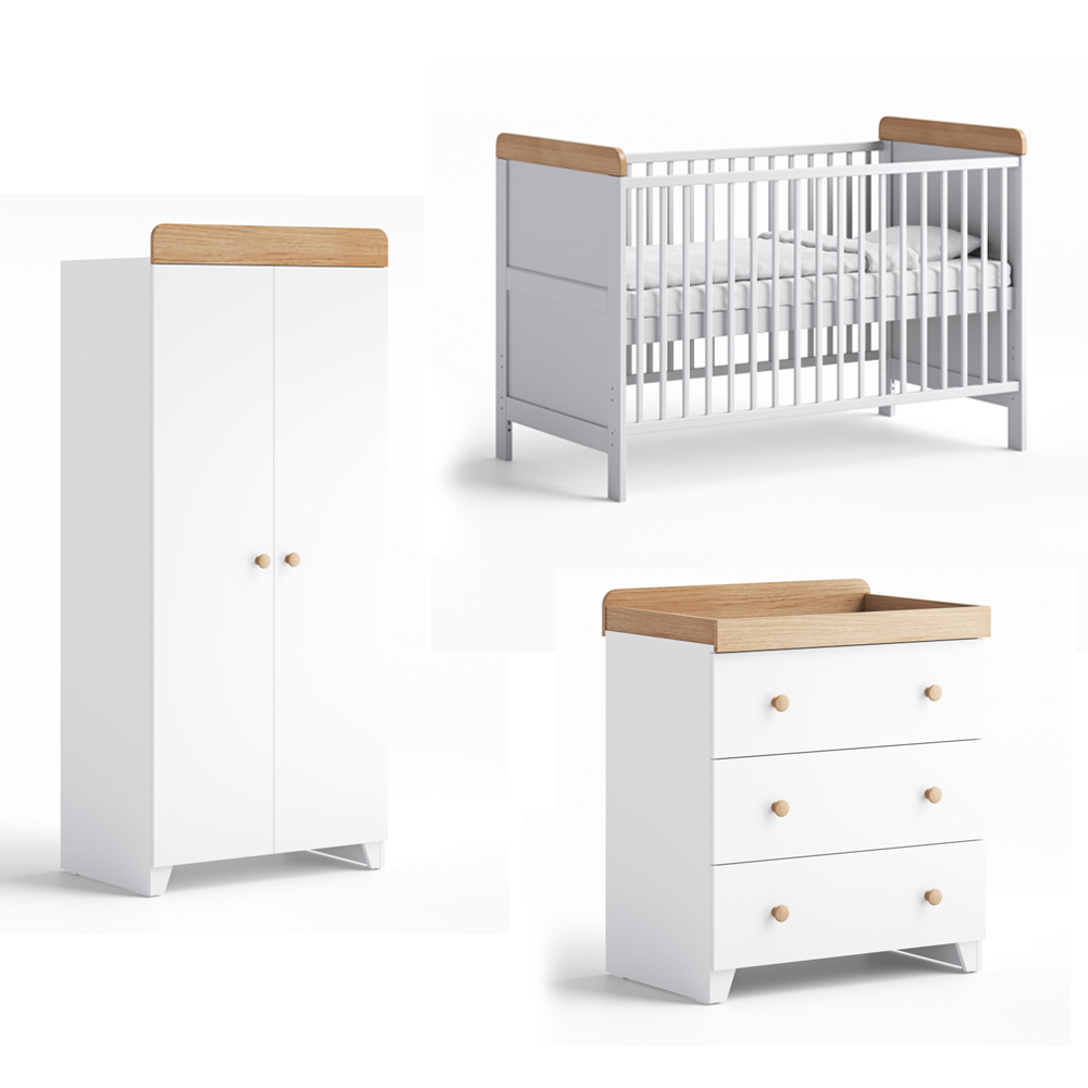 Owen 3 piece furniture set white and oak *Local delivery or store collection only