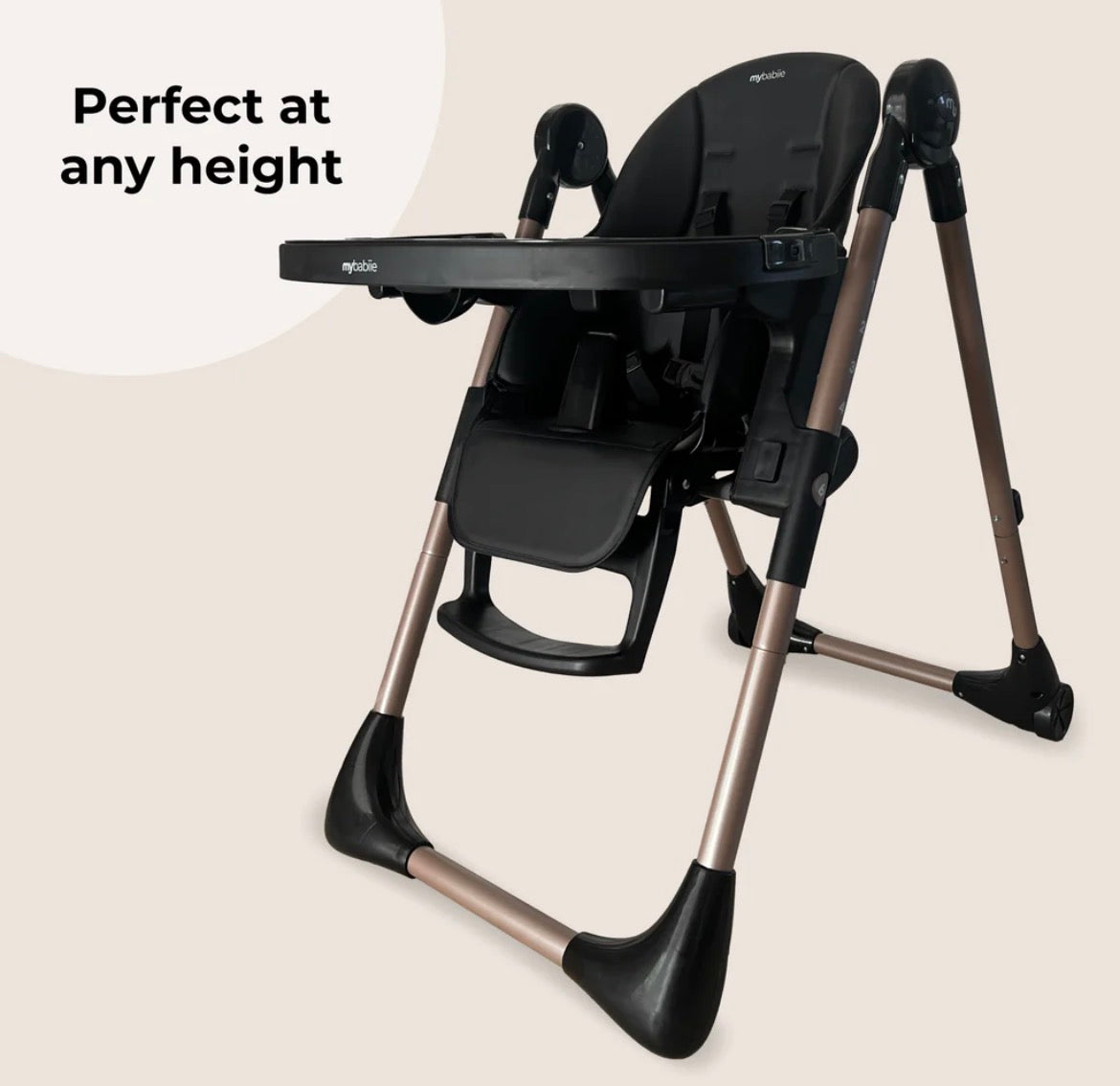 My Babiie Luxe Highchair -  Rose Gold Black