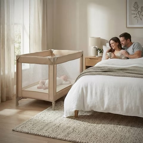 Sleep Tight Travel Cot - Biscotti