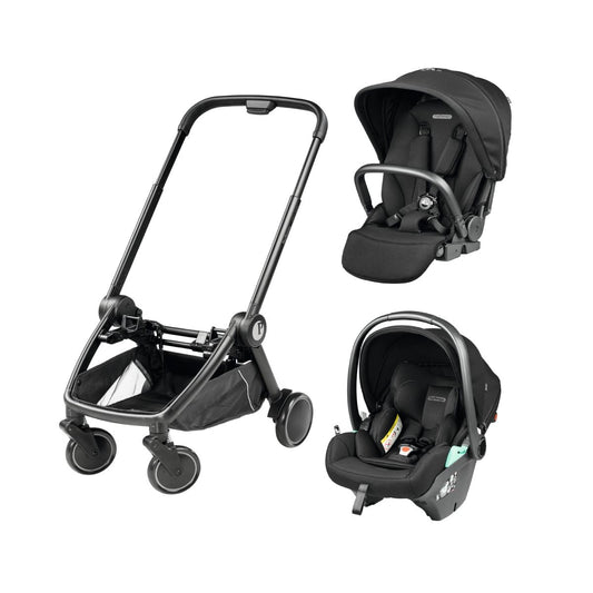 Peg Perego City Loop Chassis, Seat Unit & Primo Viaggio Car Seat Bundle - True Black