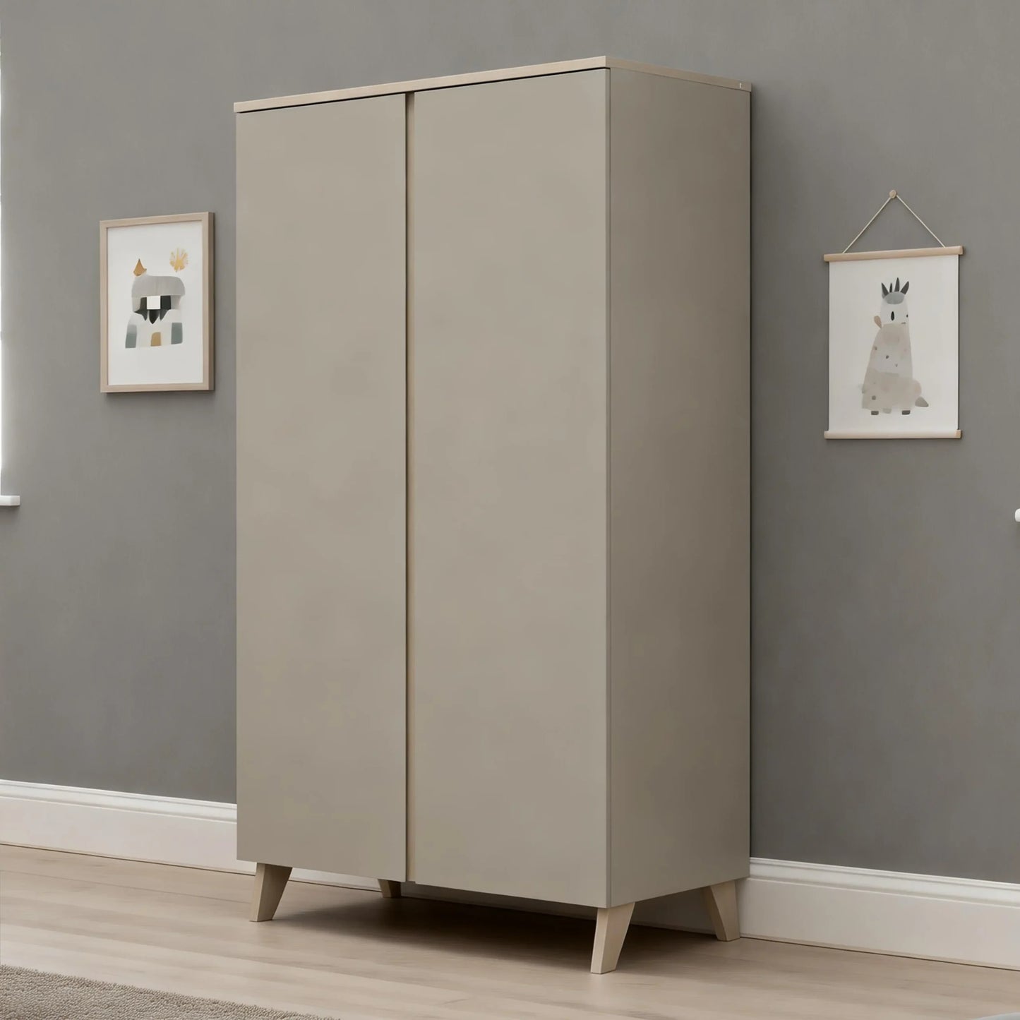 Babymore Mira Nursery Wardrobe – Cashmere Warm Oak