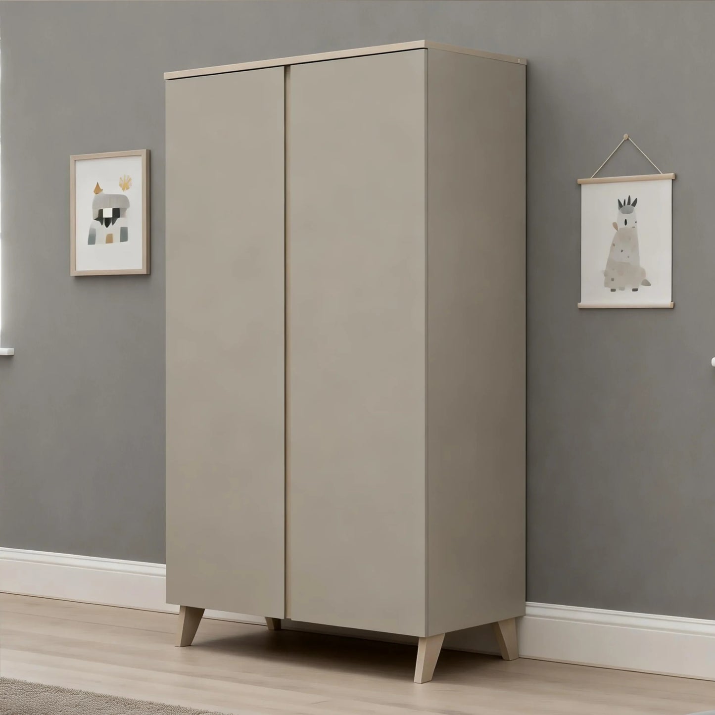 Babymore Mira Nursery Wardrobe – Cashmere Warm Oak