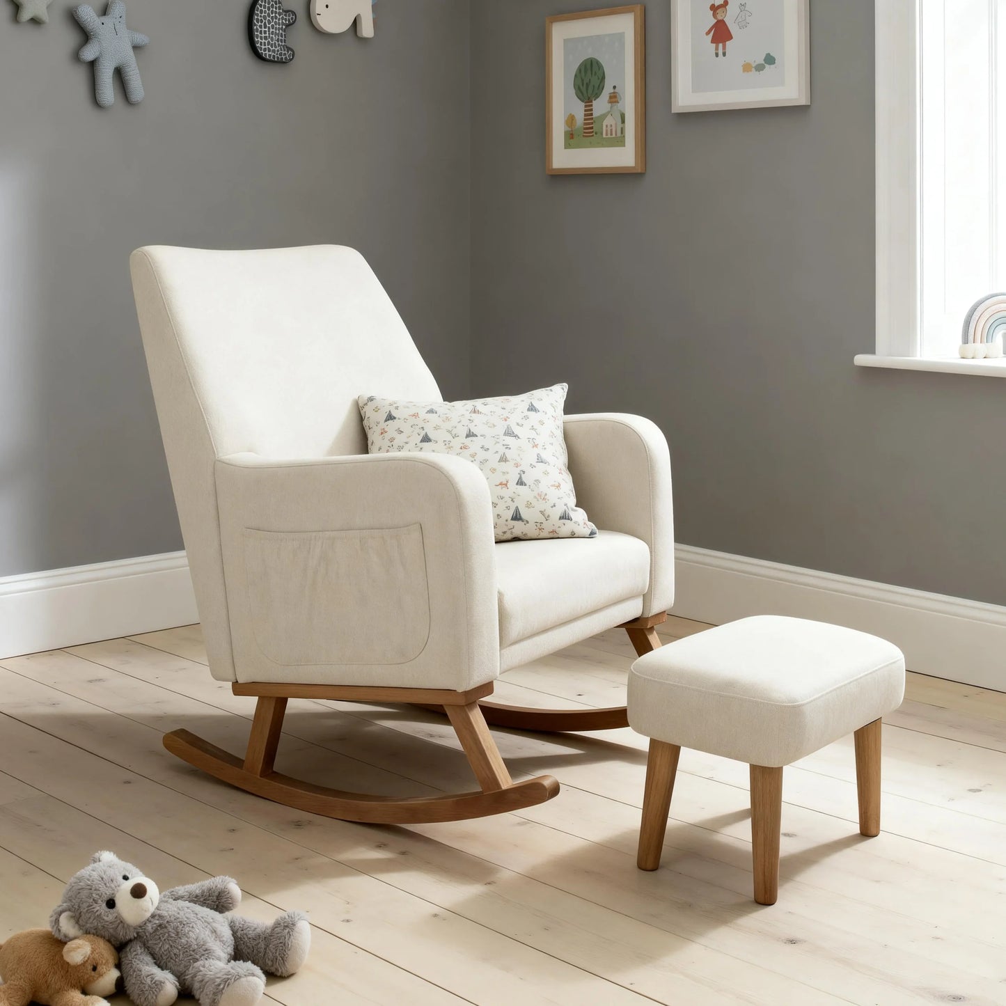 Babymore Callie Nursing Chair - Ivory *JUNE OFFER