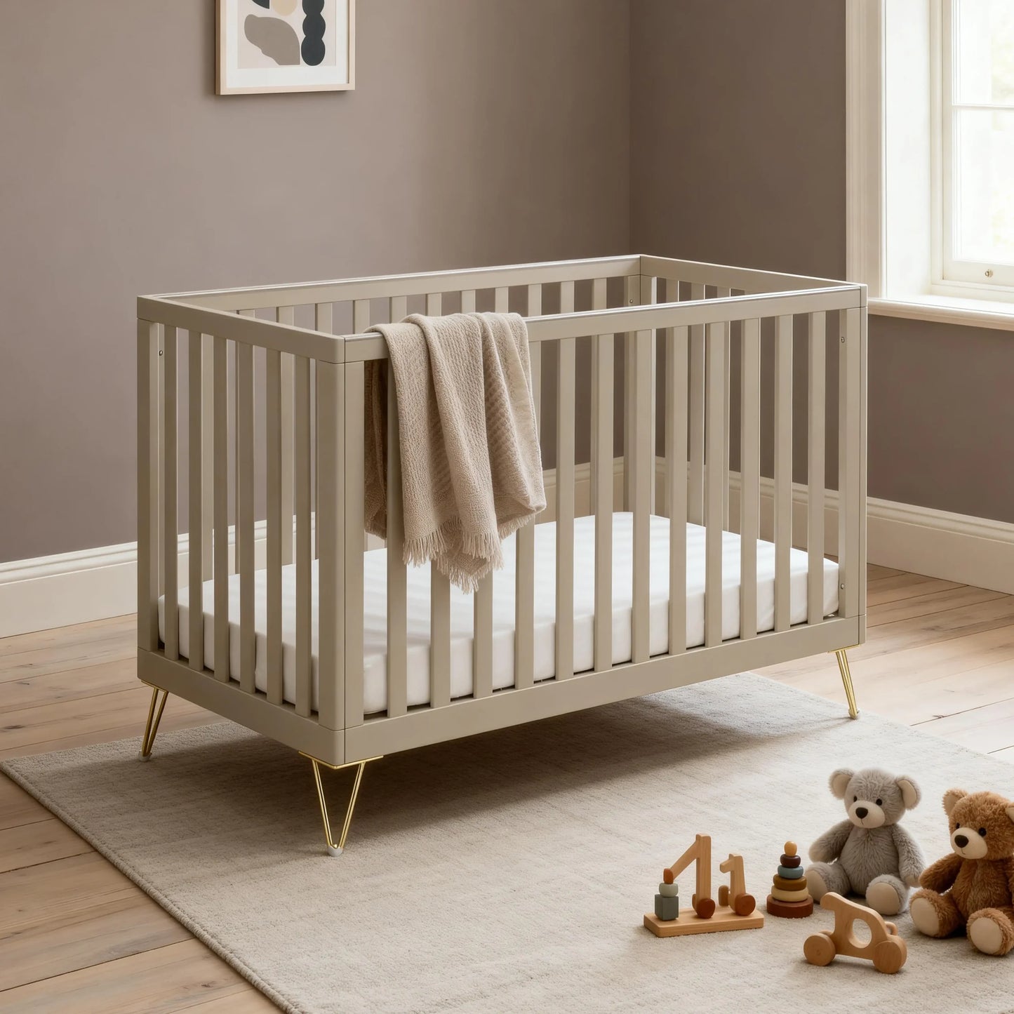 Babymore Kimi cot bed - Cashmere *JUNE OFFER