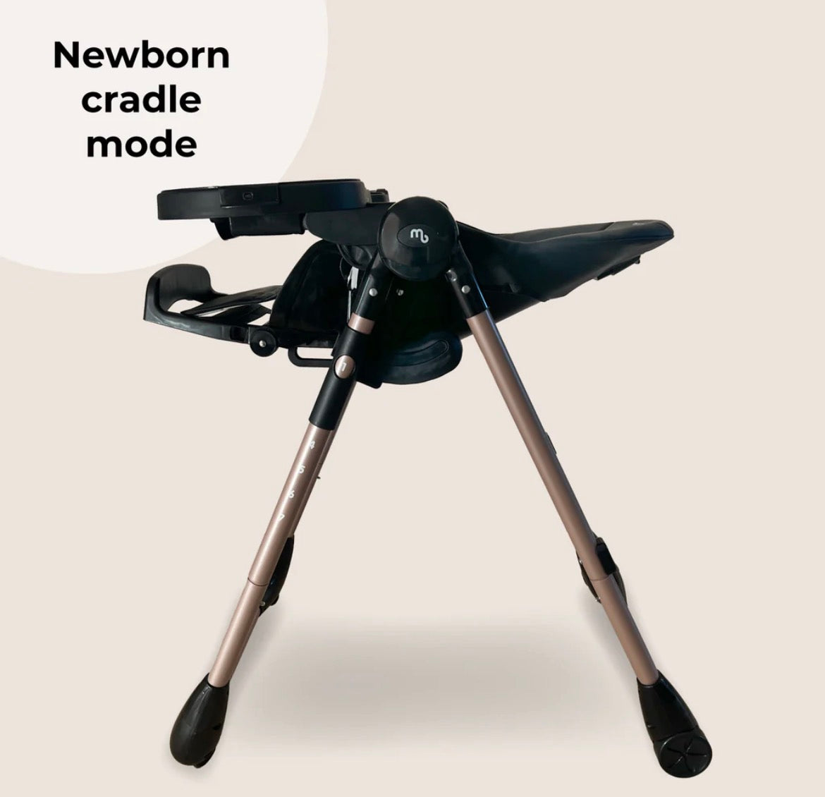 My Babiie Luxe Highchair -  Rose Gold Black