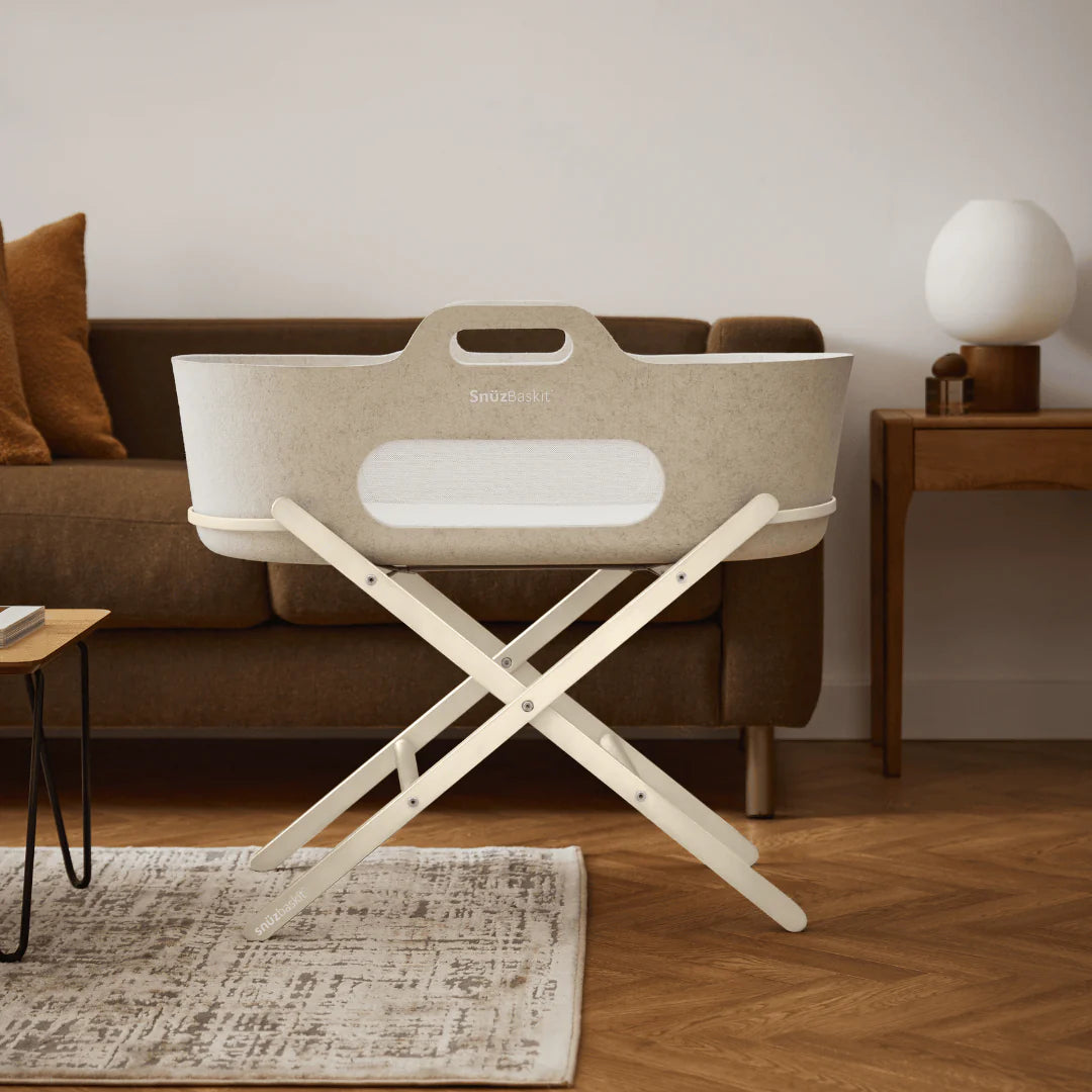 SnuzBaskit Barley Moses Basket & Cashmere Stand