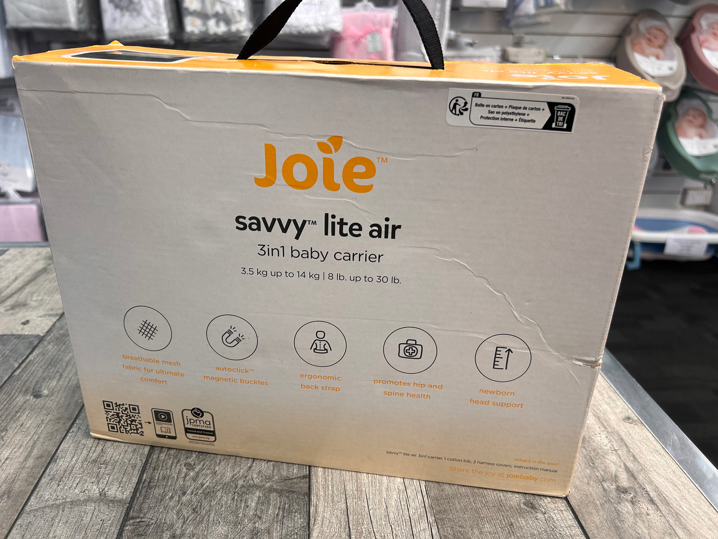 Joie savvy lite air baby carrier ~ open box~ Birmingham store