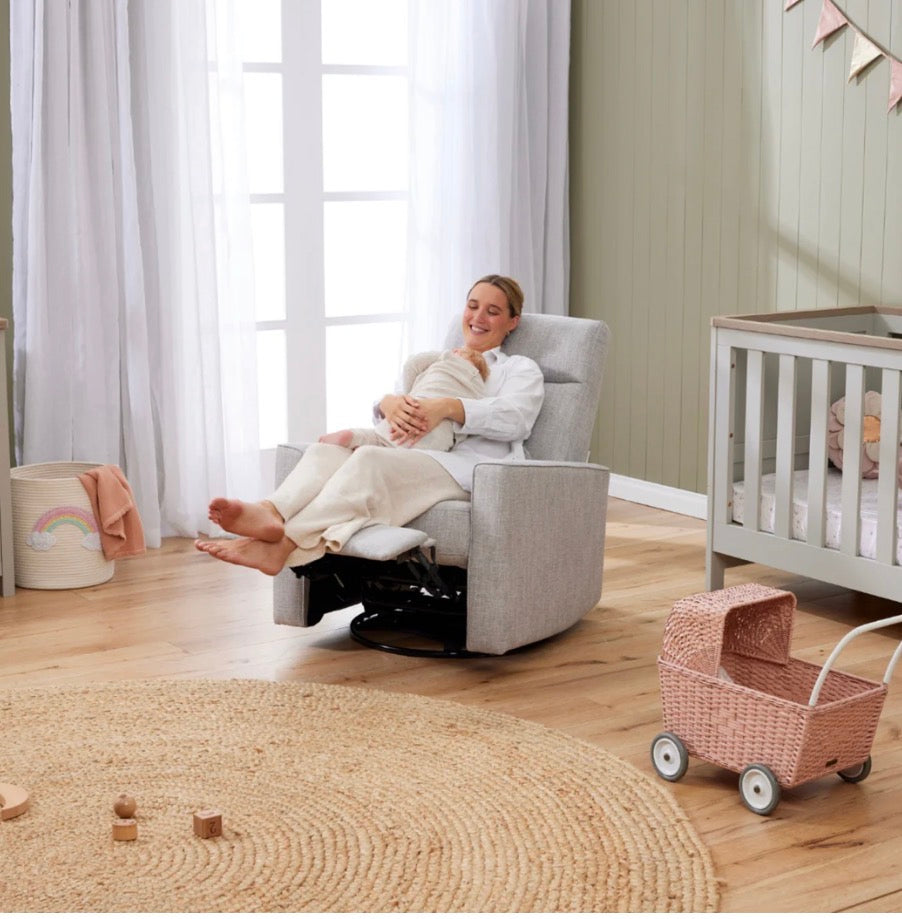 Tutti Bambini Paige Recliner Glider Nursery Chair ~ pure grey