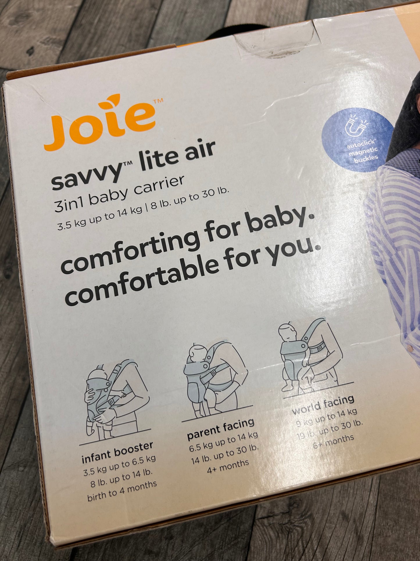 Joie savvy lite air baby carrier ~ open box~ Birmingham store