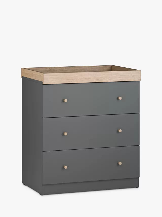 Little Acorns Burlington Changing Table Dresser Anthracite/Oak