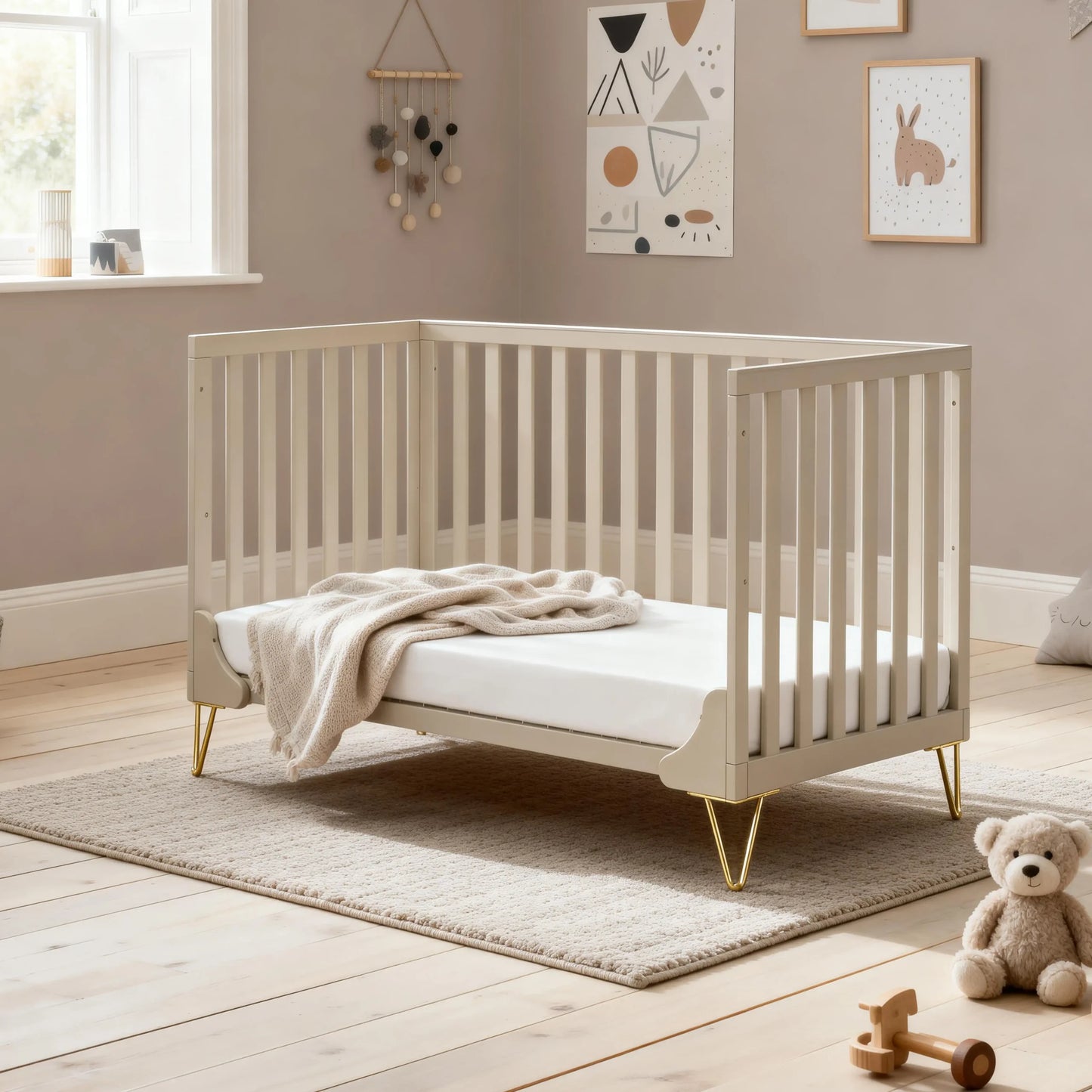 Babymore Kimi cot bed - Cashmere *JUNE OFFER