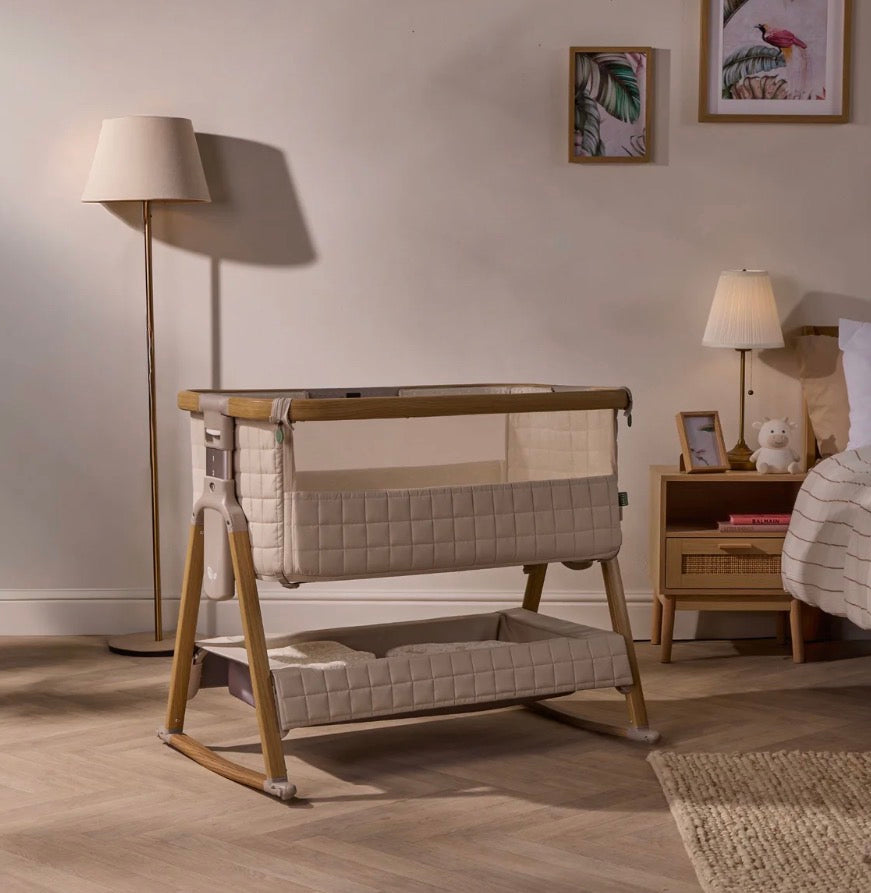 Tutti Bambini CoZee Sense Bedside Crib ~ Toasted oak/Sand