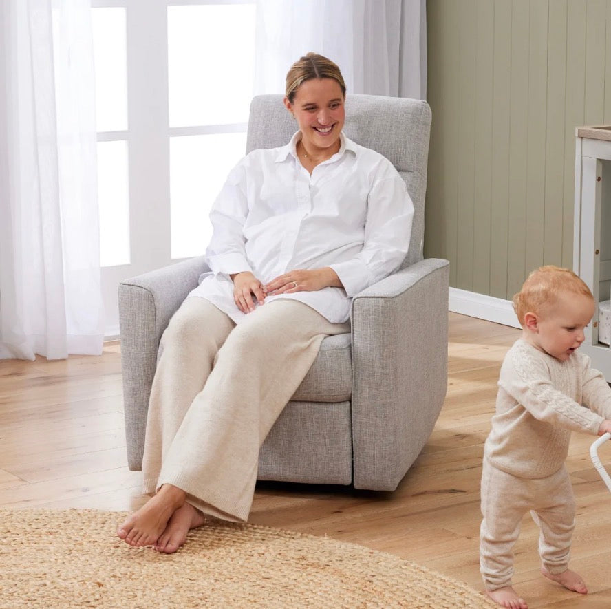 Tutti Bambini Paige Recliner Glider Nursery Chair ~ pure grey