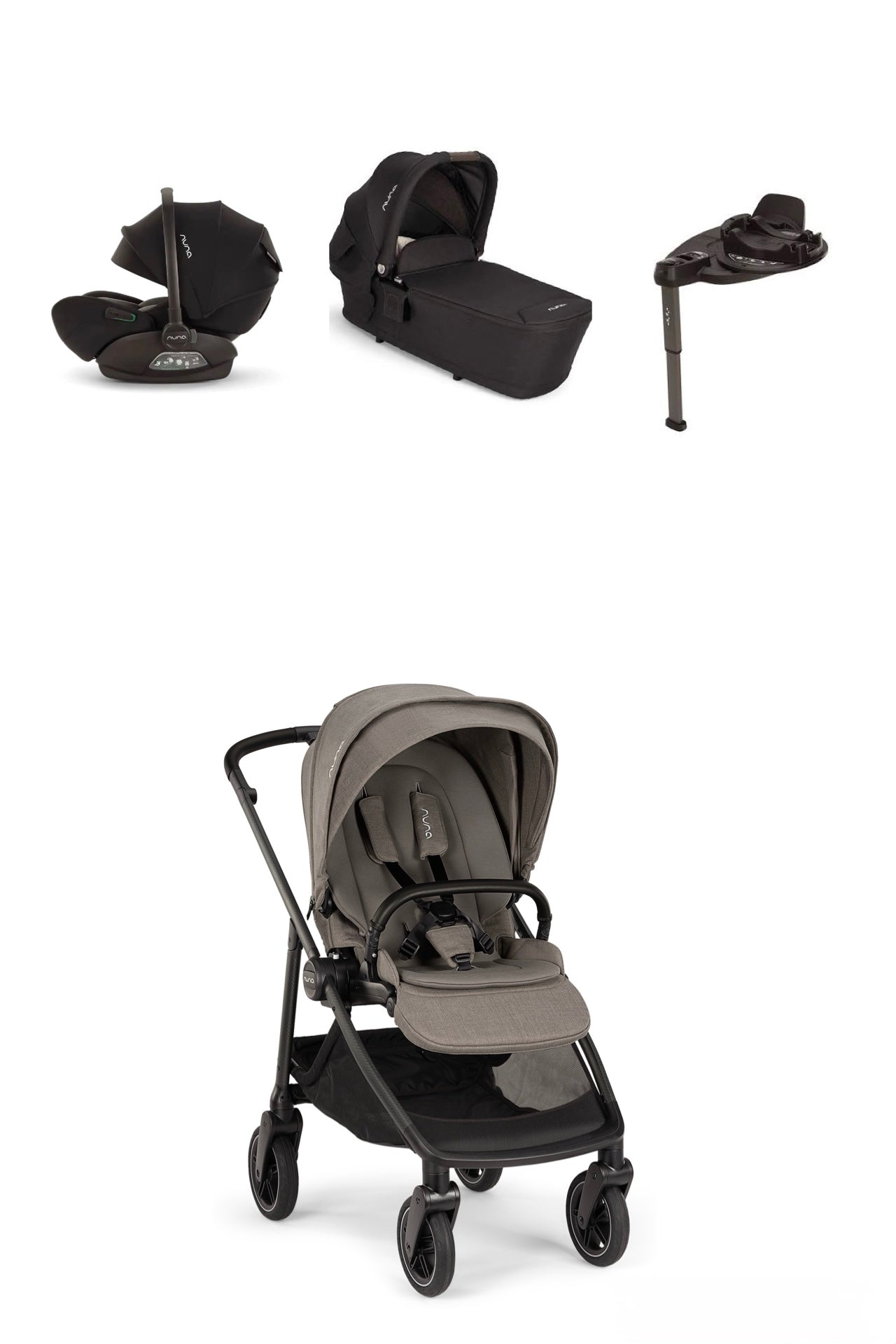 Nuna SWIV +ARRA NEXT Travel System Bundle - Caviar/Granite Open Box