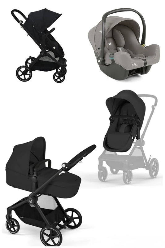 Cybex Eos 2 in 1 Moon Black Inc Joie iSnug Pebble Car Seat Adapters