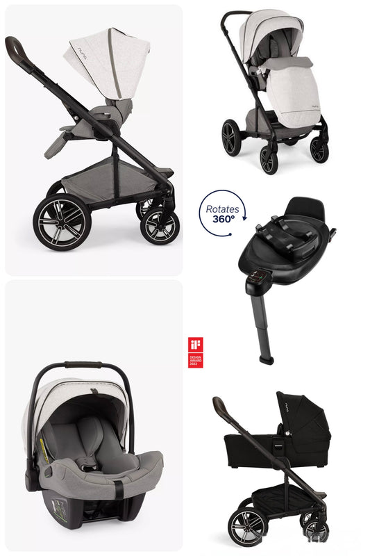 Nuna MIXX Next + PIPA Next Generation Travel System Bundle - Mineral with Caviar Carrycot