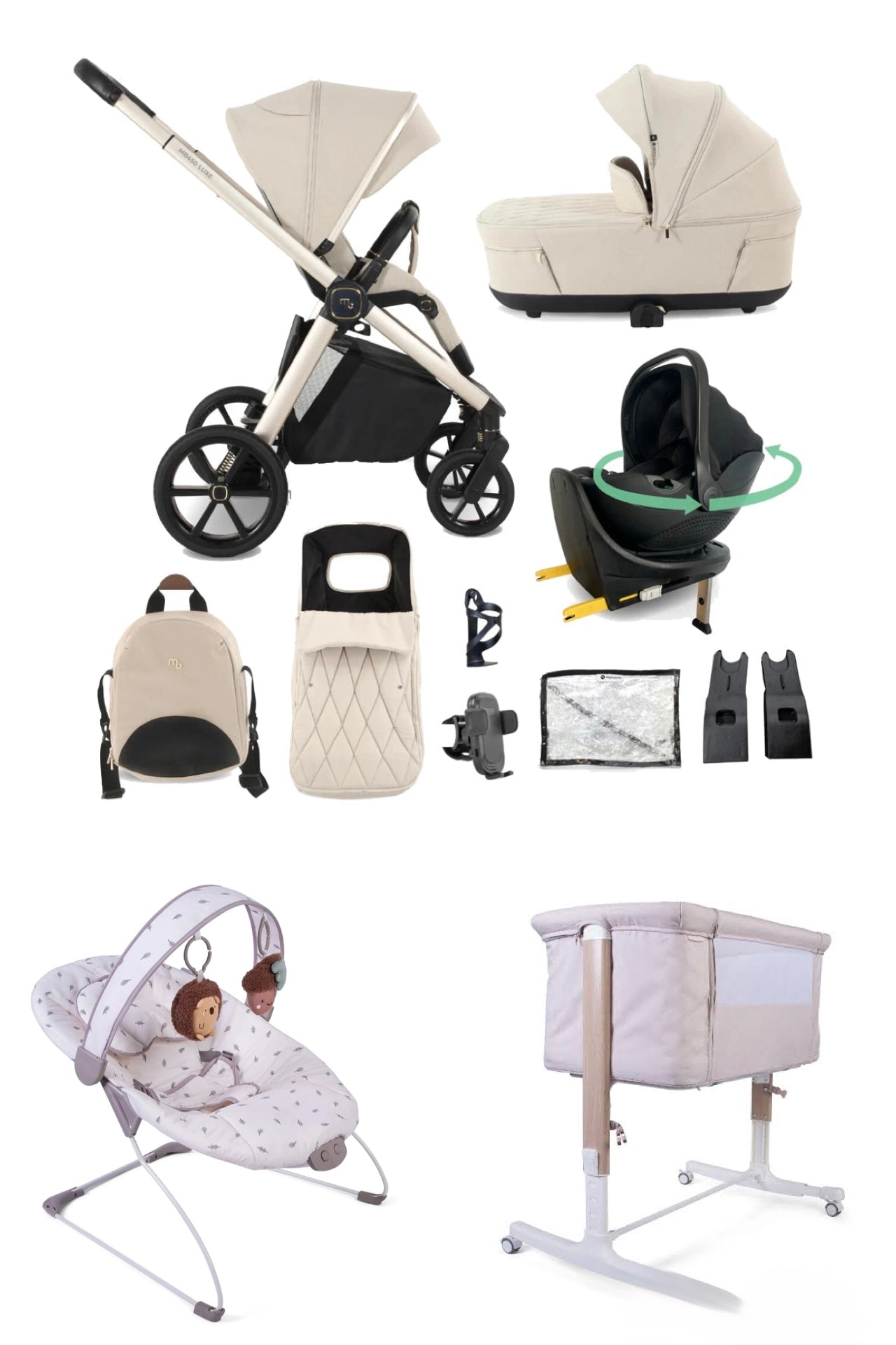 The Baby Luxe Bundle My Babiie MB450 Luxe Travel System - Feather Pre Order March 2026 Delivery