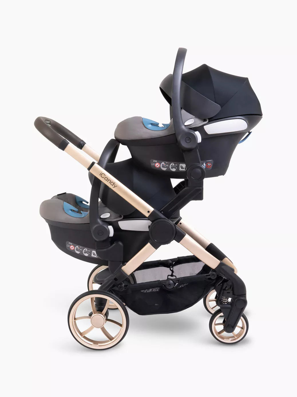 iCandy Peach 7 Twin Pushchair and Carrycot Biscotti Jolly Tots