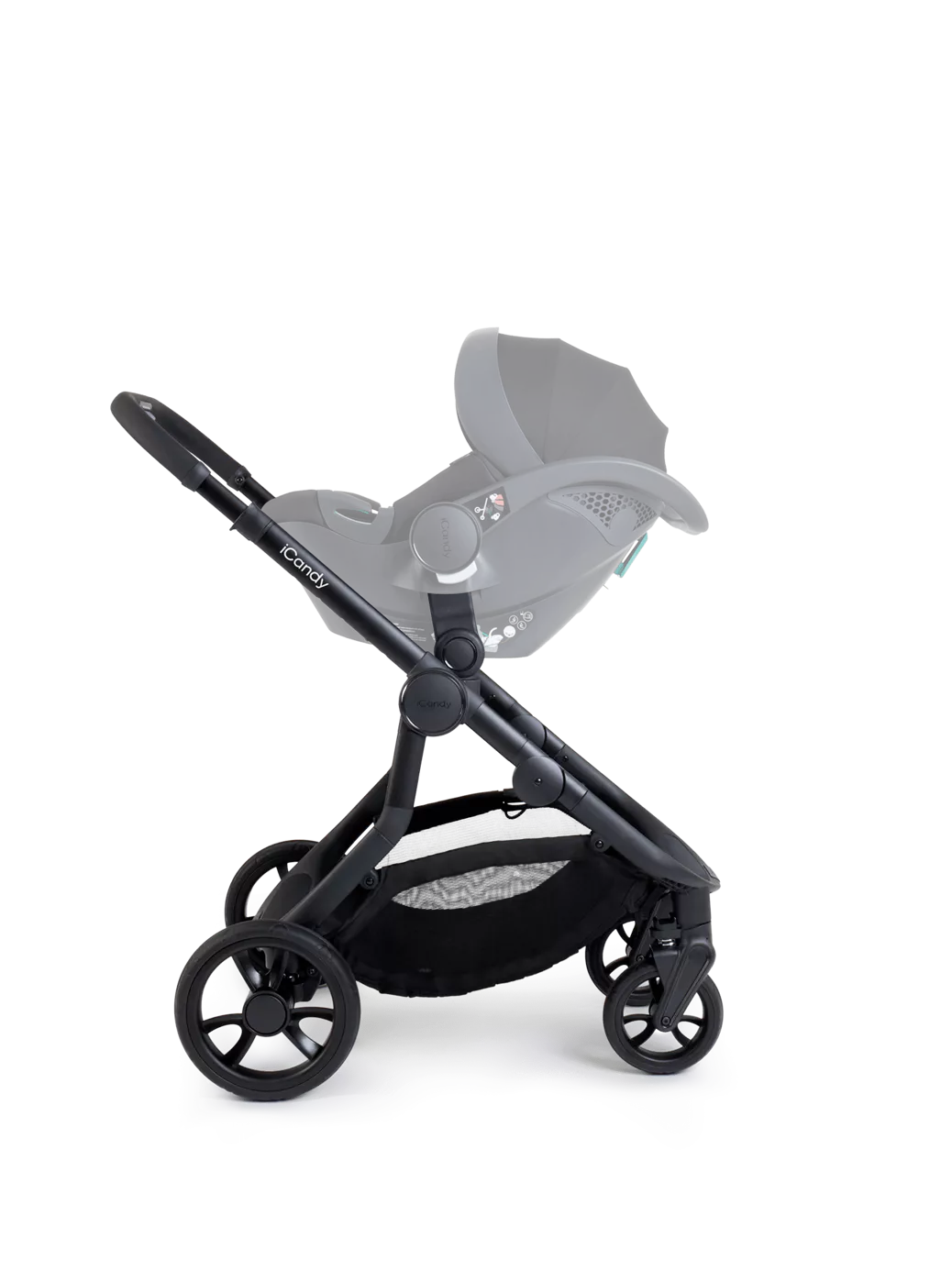 iCandy Orange 4 Pushchair, Carrycot and Accessories Complete Bundle Jet Black Edition