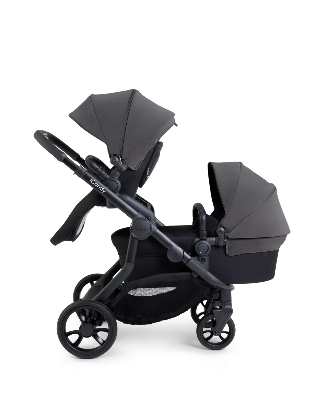 iCandy Orange 4 Pushchair, Carrycot and Accessories Complete Bundle Jet Fossil