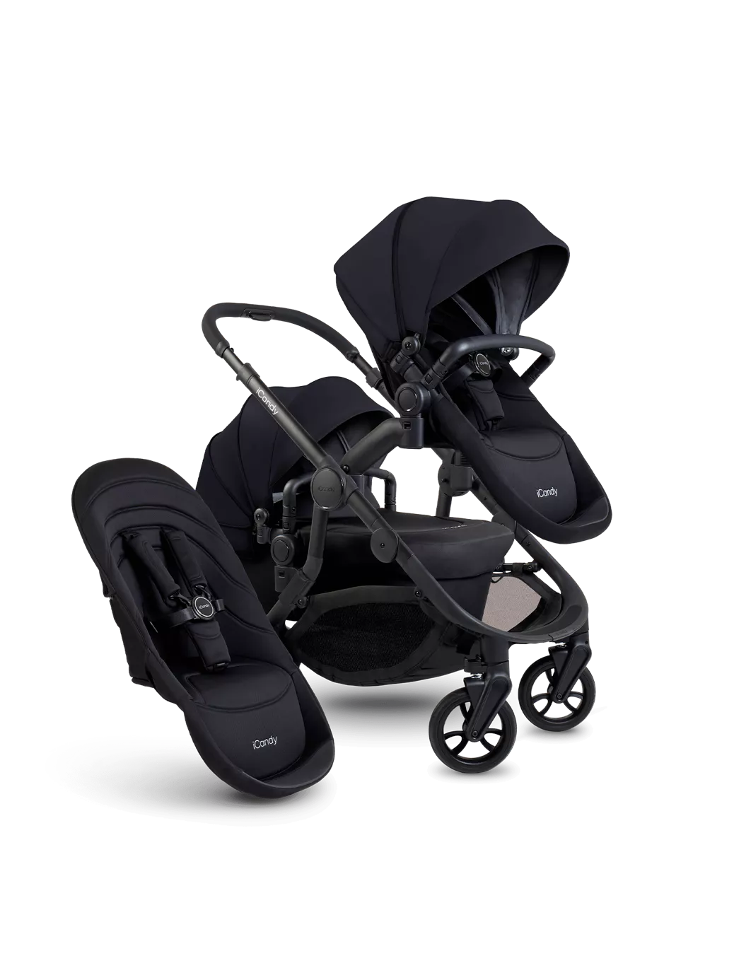 Orange 4 Double Pushchair Bundle Jet Black Edition