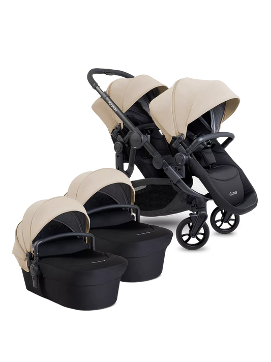 Orange 4 Twin Pushchair Bundle Jet Latte