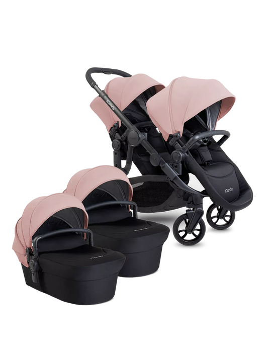 Orange 4 Twin Pushchair Bundle Jet Rose