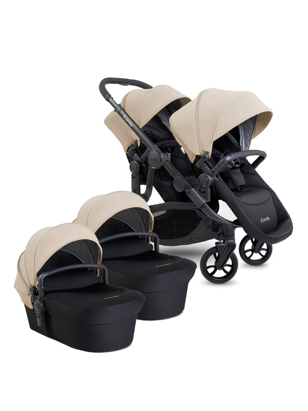 Orange 4 Twin Pushchair Bundle Jet Latte