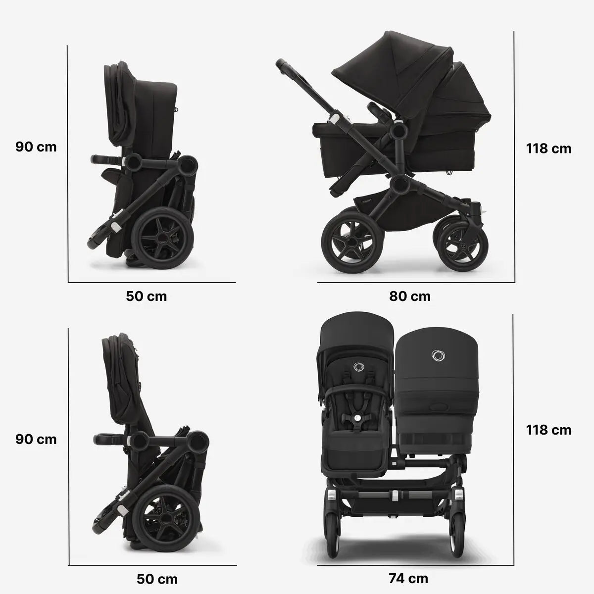 Bugaboo Donkey 5 Duo carrycot and seat pushchair Midnight Black