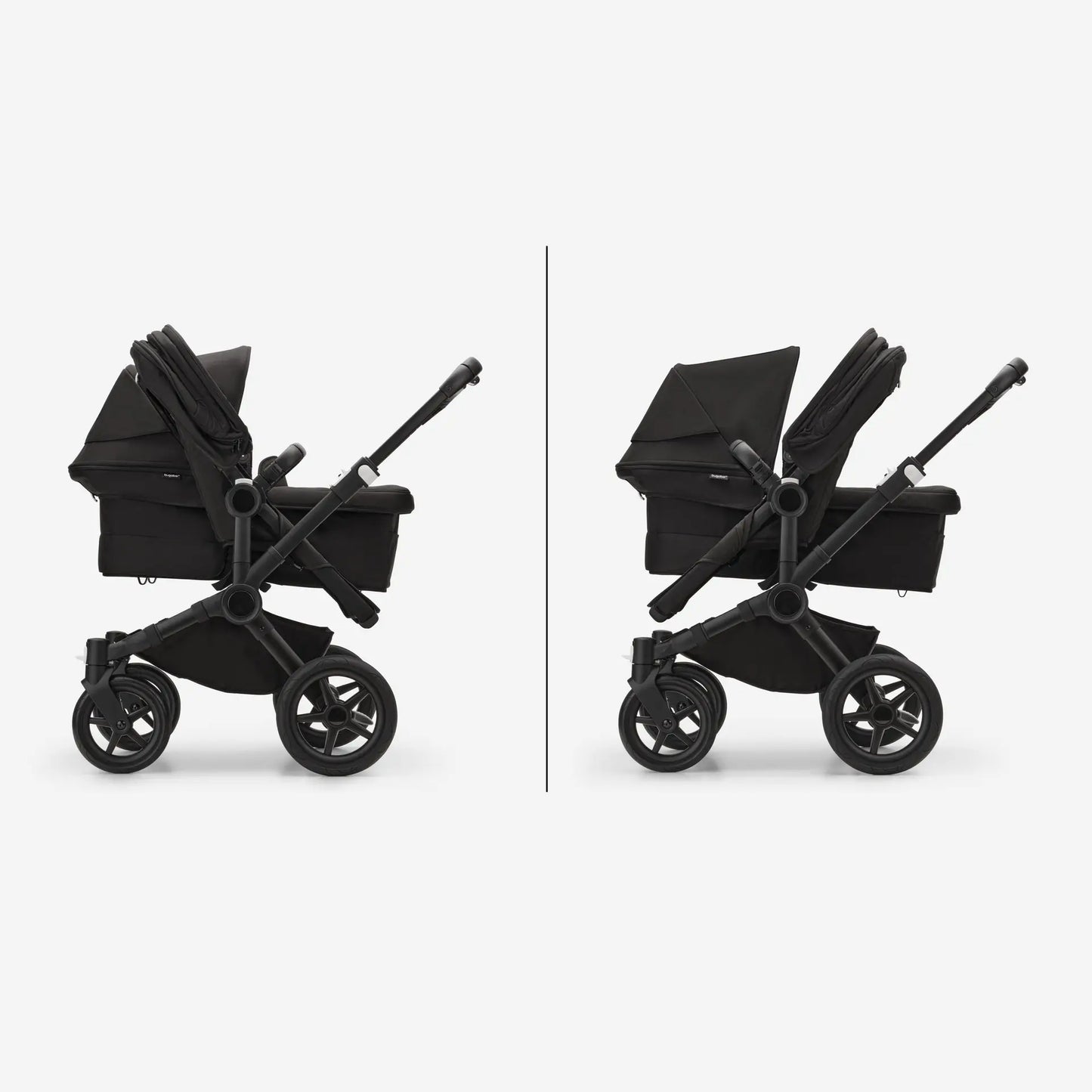 Bugaboo Donkey 5 Duo carrycot and seat pushchair Midnight Black Graphite Chasis