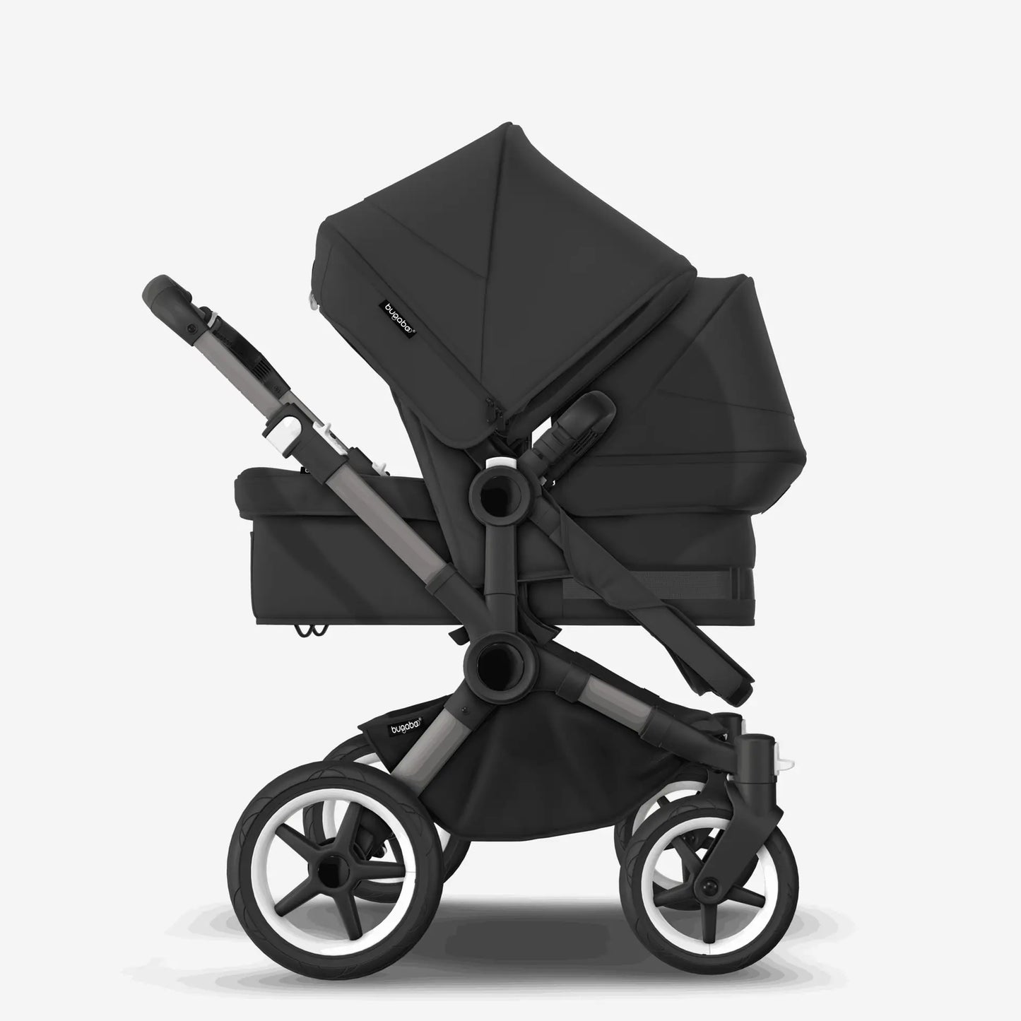 Bugaboo Donkey 5 Duo carrycot and seat pushchair Midnight Black Graphite Chasis