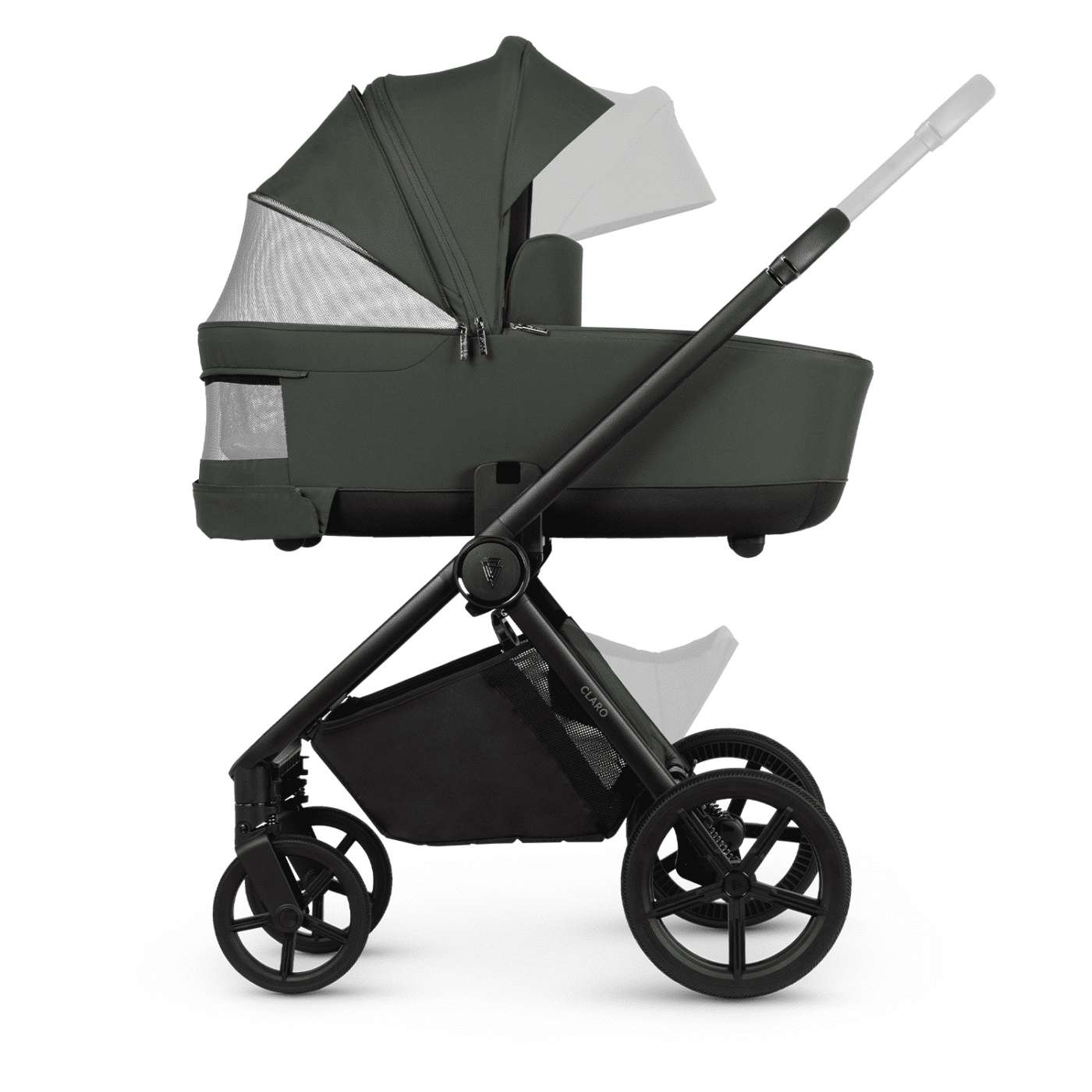 Venicci Claro 3-in-1 Travel System Bundle With Pushchair, Carrycot And Engo Car Seat Forest